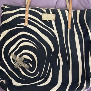 Kate Spade zebra canvas tote